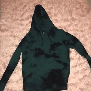 Black green tie dye hoodie